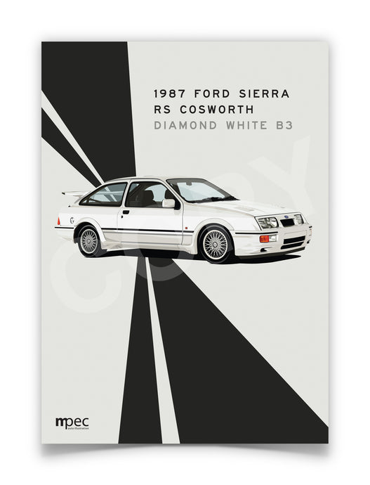 Illustration 1987 Ford Sierra RS Cosworth Diamond White B3