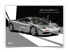 Load image into Gallery viewer, Landscape Illustration 1993 McLaren F1 Magnesium Silver - Lines
