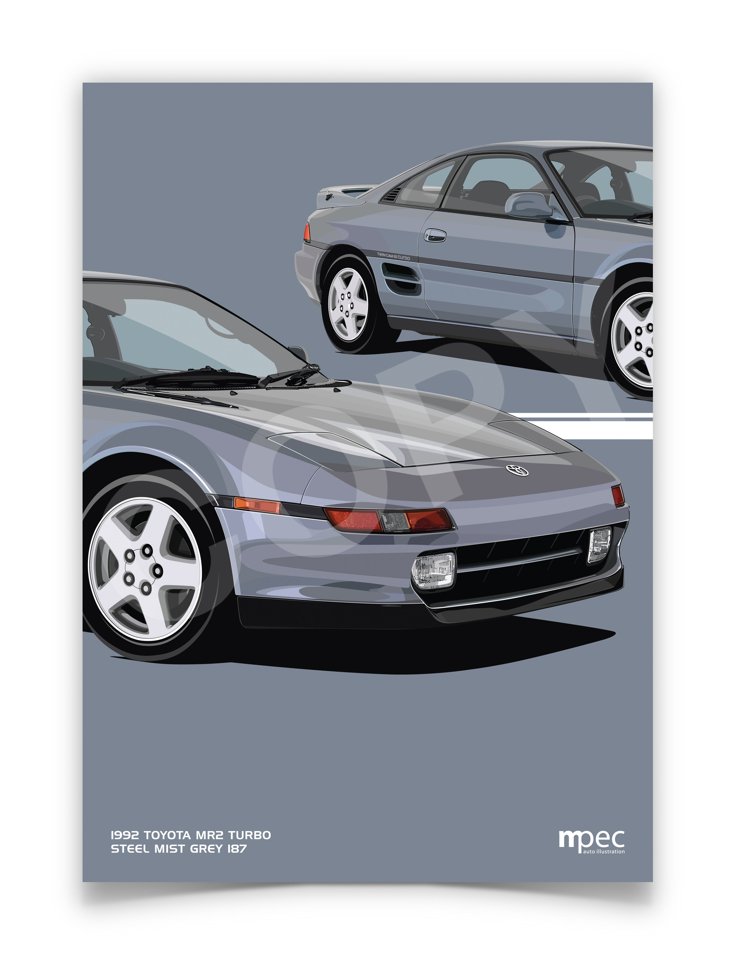 Classic Car Posters of MR2 – mpecautoillustration