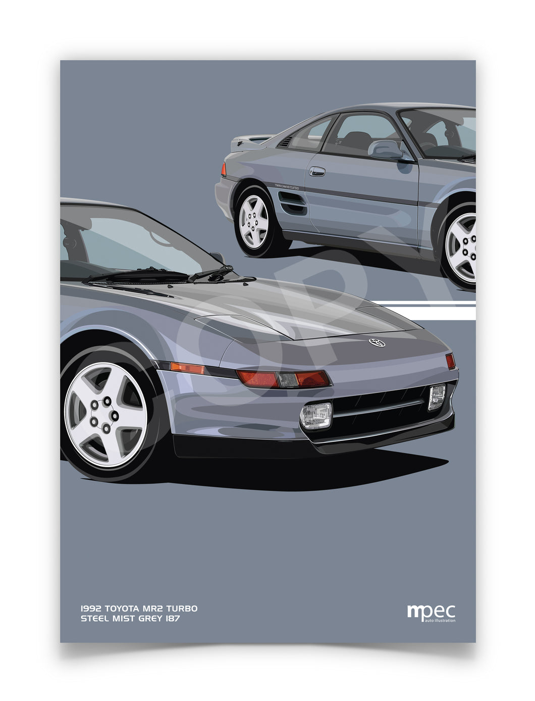 Illustration 1992 Toyota MR2 Turbo Steel Mist Grey