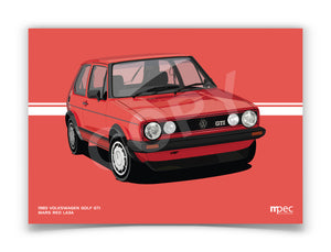 Illustration 1983 Volkswagen Golf GTI Mars Red LA3A