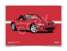 Load image into Gallery viewer, Landscape Illustration 1999 BMW Z3 2.0 Roadster Bright Red 314