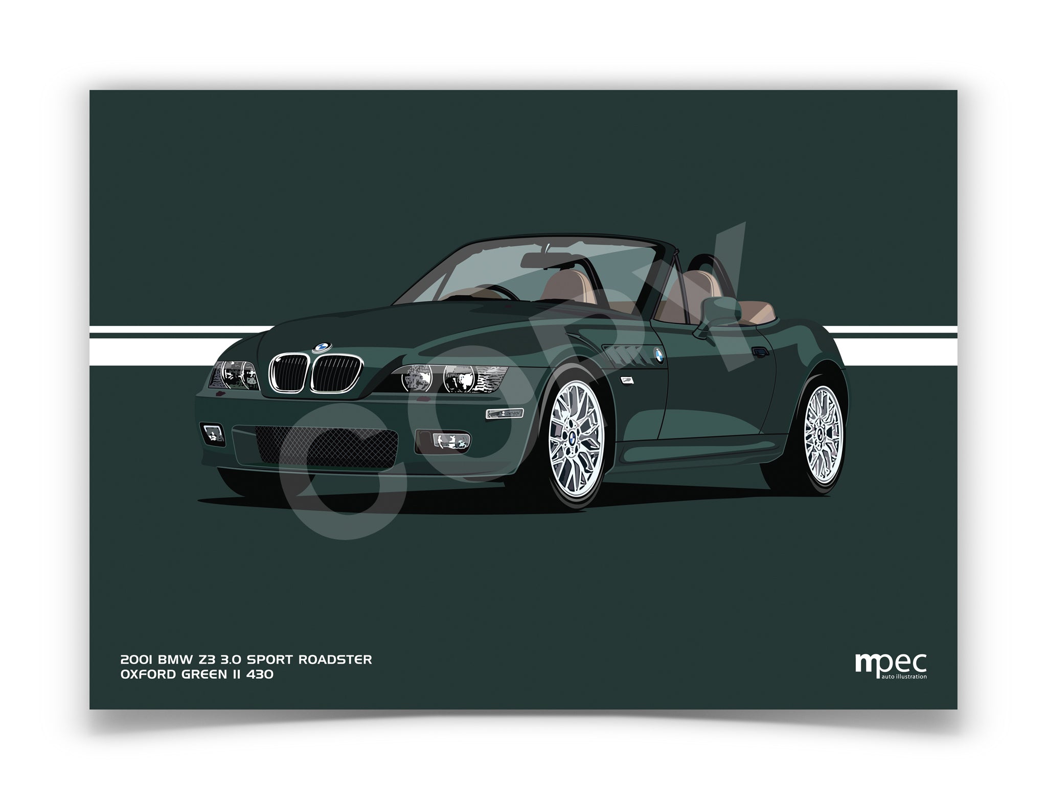 Landscape Illustration 2001 BMW Z3 3.0 Sport Roadster Oxford Green