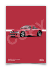 Load image into Gallery viewer, Illustration 1998 BMW Z3 M Roadster Imola Red 405