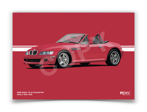 Landscape Illustration 1998 BMW Z3 M Roadster Imola Red 405