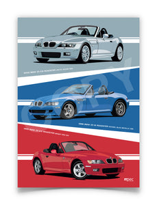 Combined Illustration of BMW Z3 Roadsters