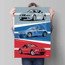 Load image into Gallery viewer, Combined Illustration of BMW Z3 Roadsters