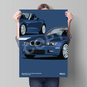 Illustration 2001 BMW Z3 3.0 Sport Roadster Topaz Blue 364