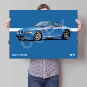 Landscape Illustration 1998 BMW Z3 M Roadster Estoril Blue Metallic 335