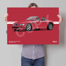 Load image into Gallery viewer, Landscape Illustration 1998 BMW Z3 M Roadster Imola Red 405