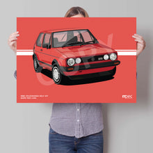 Load image into Gallery viewer, Illustration 1983 Volkswagen Golf GTI Mars Red LA3A