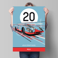 Load image into Gallery viewer, Illustration 1970 Gulf Porsche 917 KH Coupé