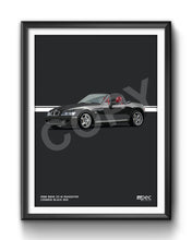 Load image into Gallery viewer, Illustration 1998 BMW Z3 M Roadster Cosmos Black 303 - Red and Black Seats