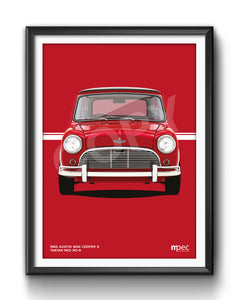 Illustration 1965 Austin Mini Cooper S Tartan Red RD-9