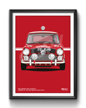Load image into Gallery viewer, Illustration 1963 Morris Mini Cooper S 1964 Monte-Carlo Rally Winner - 33 EJB
