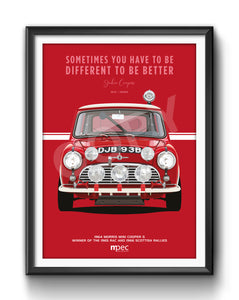 Illustration 1964 Morris Mini Cooper S 1965 RAC and 1966 Scottish Rally Winner DJB 93B
