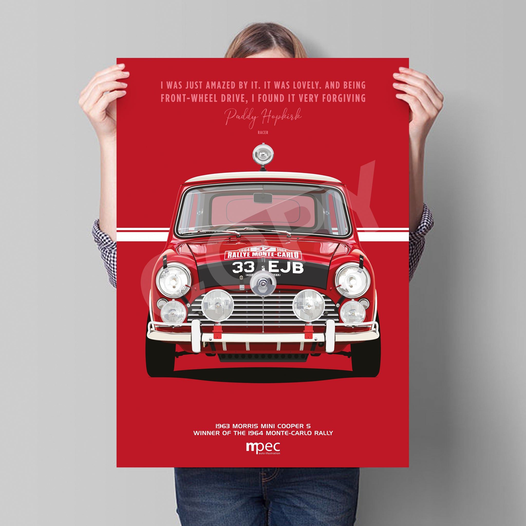Illustration 1963 Morris Mini Cooper S 1964 Monte-Carlo Rally Winner 3 –  mpecautoillustration