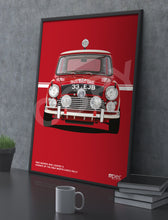 Load image into Gallery viewer, Illustration 1963 Morris Mini Cooper S 1964 Monte-Carlo Rally Winner - 33 EJB