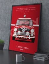 Load image into Gallery viewer, Illustration 1963 Morris Mini Cooper S 1964 Monte-Carlo Rally Winner 33 EJB