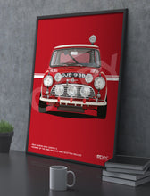 Load image into Gallery viewer, Illustration 1964 Morris Mini Cooper S 1965 RAC and 1966 Scottish Rally Winner DJB 93B