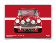 Load image into Gallery viewer, Landscape Illustration The Italian Job 1969 Austin Mini Cooper S - Red