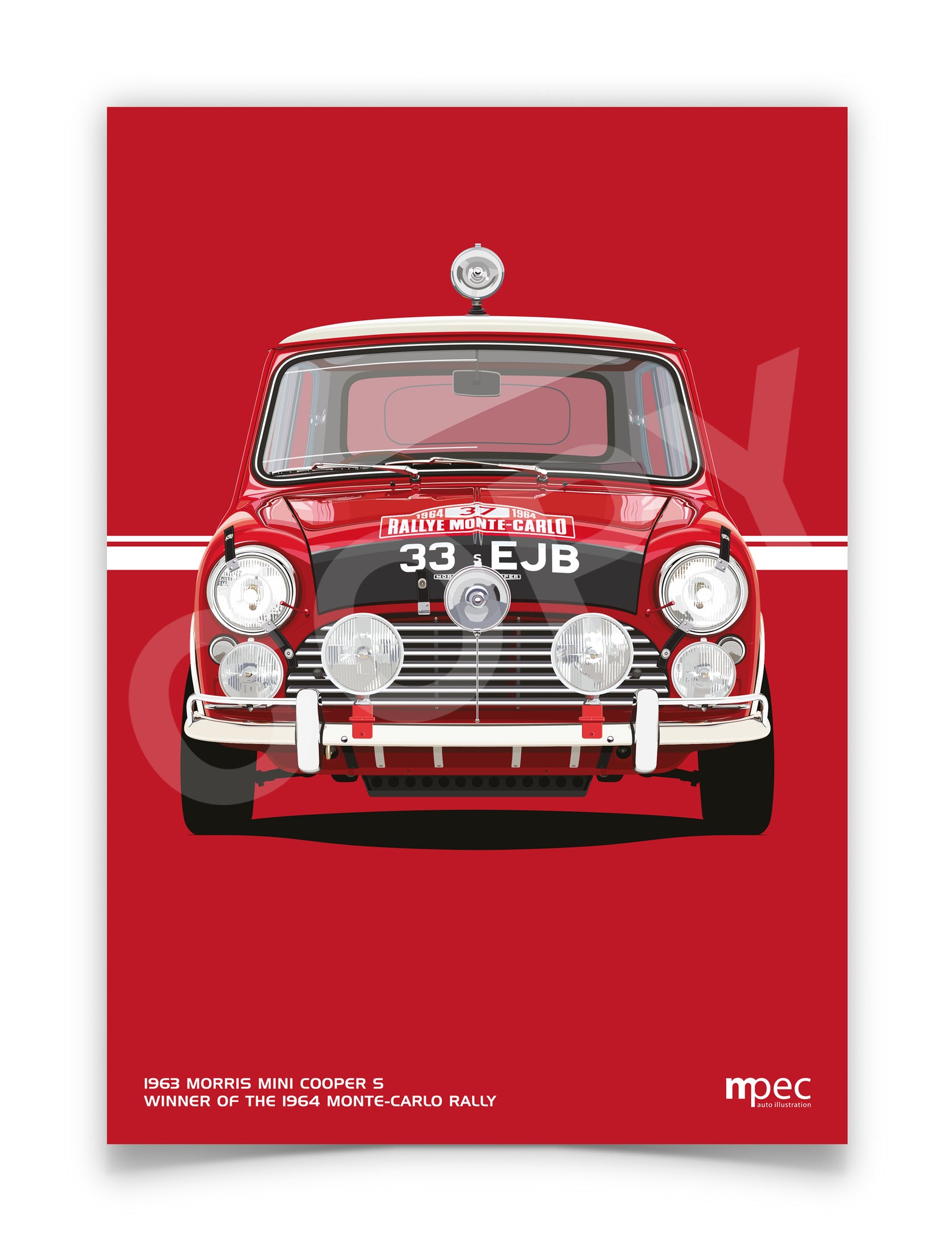 Illustration 1963 Morris Mini Cooper S 1964 Monte-Carlo Rally Winner - –  mpecautoillustration