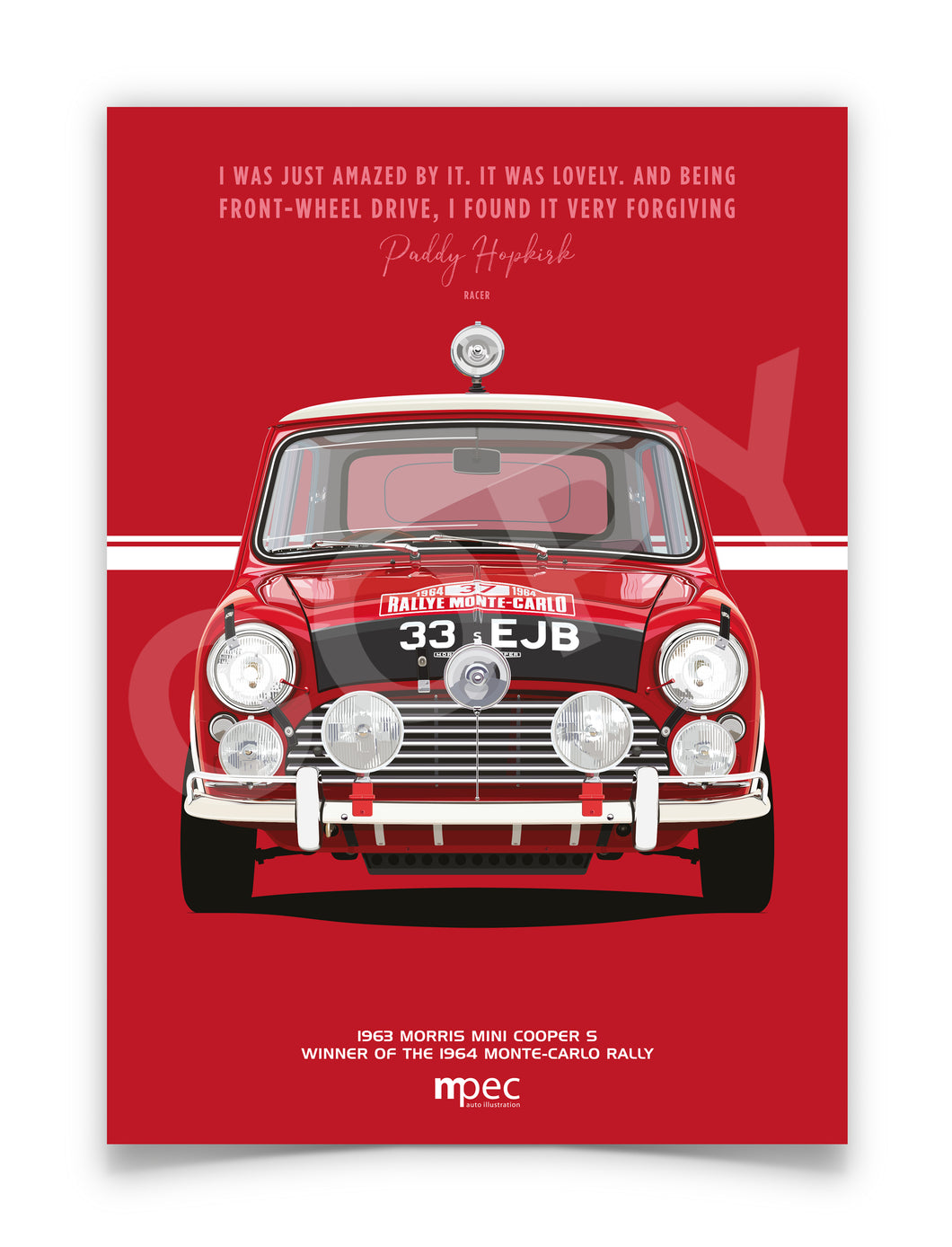 Illustration 1963 Morris Mini Cooper S 1964 Monte-Carlo Rally Winner 33 EJB