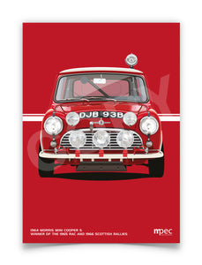Illustration 1964 Morris Mini Cooper S 1965 RAC and 1966 Scottish Rally Winner DJB 93B