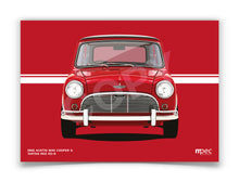 Load image into Gallery viewer, Landscape Illustration 1965 Austin Mini Cooper S Tartan Red RD-9